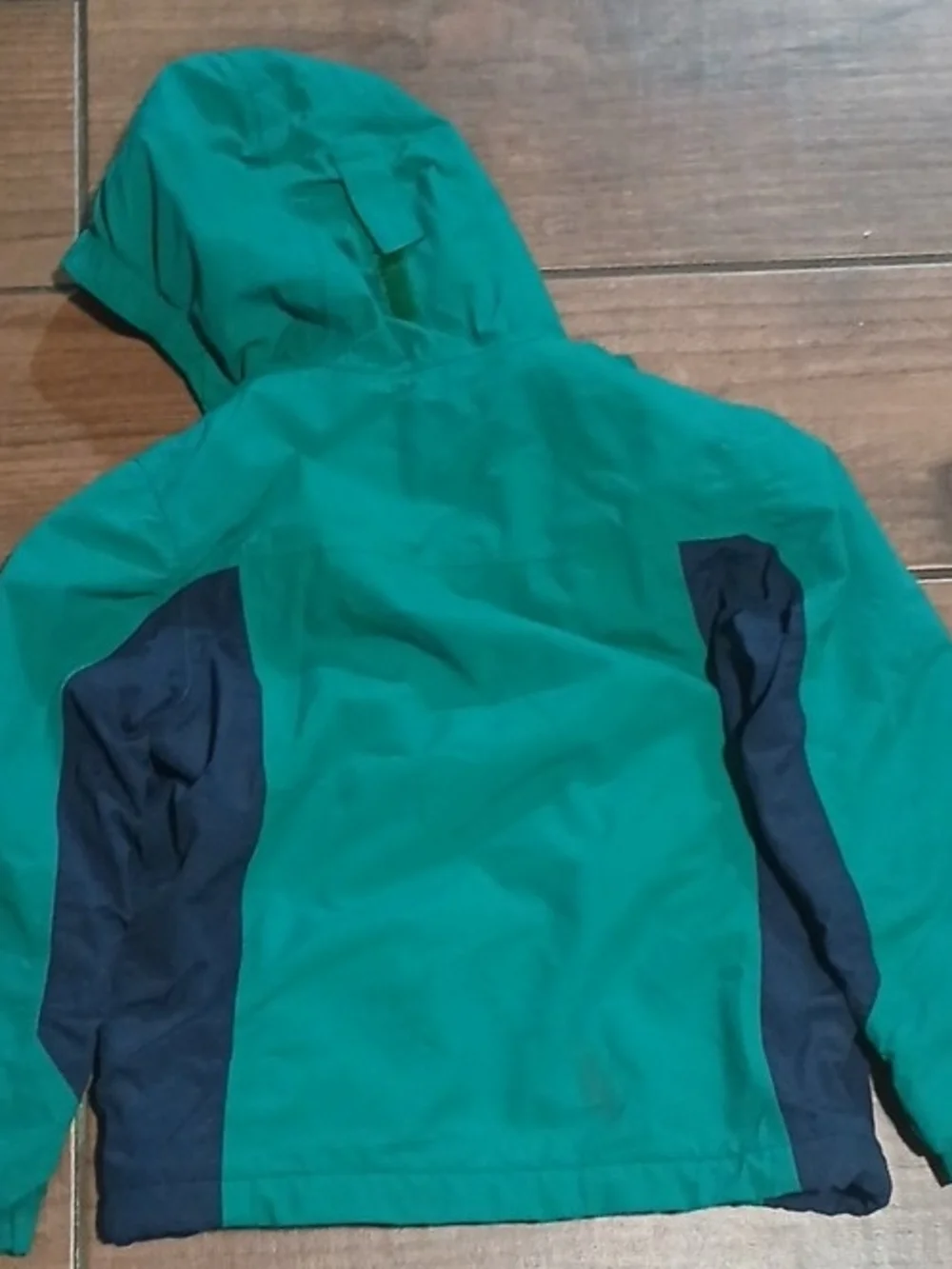 Lands' End Kids Green and Navy Hooded  Jacket